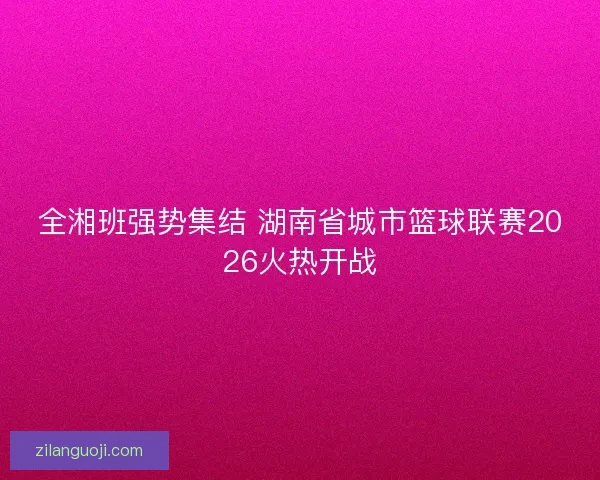 全湘班强势集结 湖南省城市篮球联赛2026火热开战